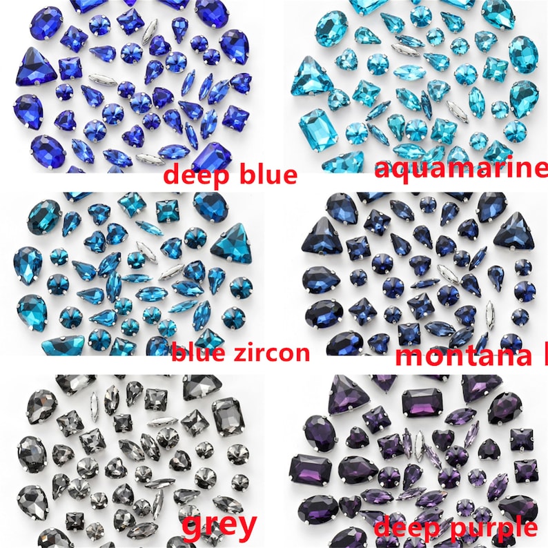 50pcs Glitter Glass Rhinestones Mixed Shape Crystal Buckles - Etsy