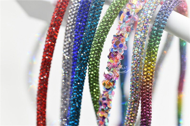 Color Crystal rhinestone Shiny Glitter Rope chain Bridal Etsy