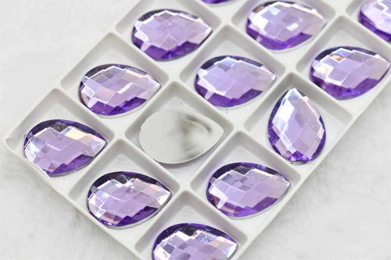 Acrylic Drop Rhinestones Flatback Clear Crystal Stone Glue on Crystals ...
