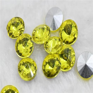 12mm 14mm 16mm 18mm Rivoli Crystal Round Glass Rhinestone Fancy Stones ...
