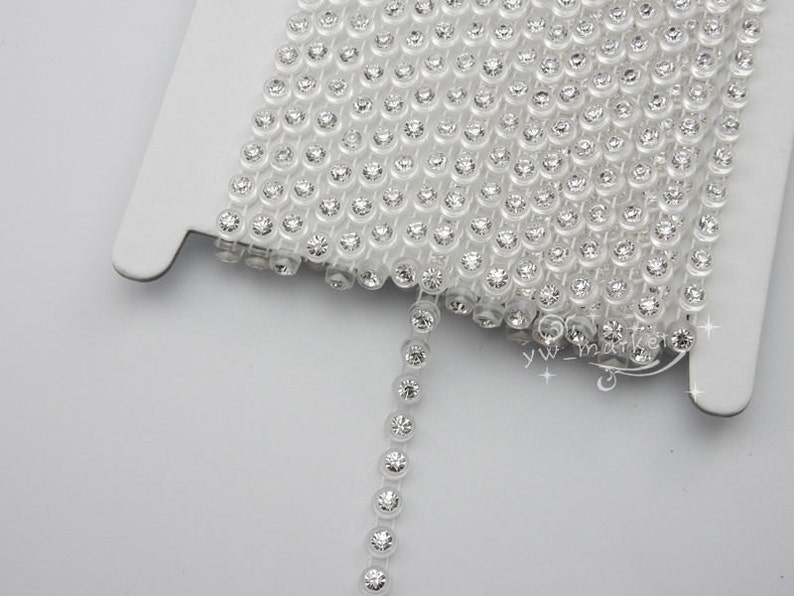 Clear Rhinestone Trims 4mm Rhinestone Banding Single Row Clear Setting 10 Yard - Etsy