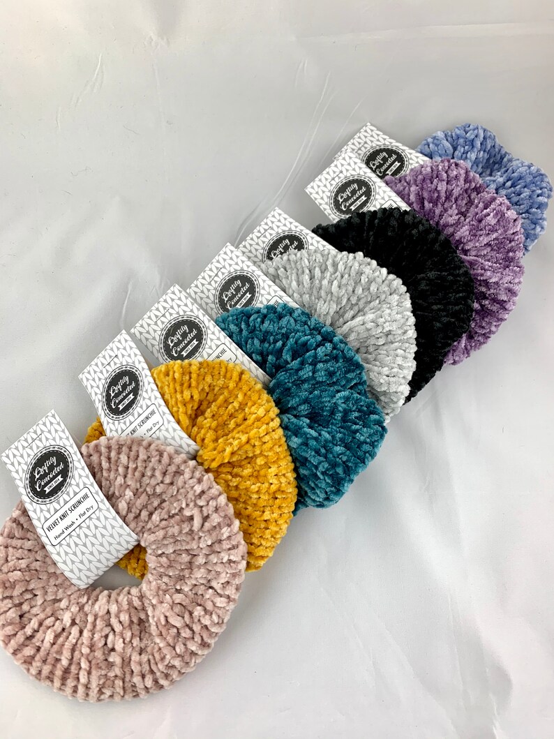 Velvet Knit Scrunchies Velvet Hair Ties Scrunchie Velvet Etsy