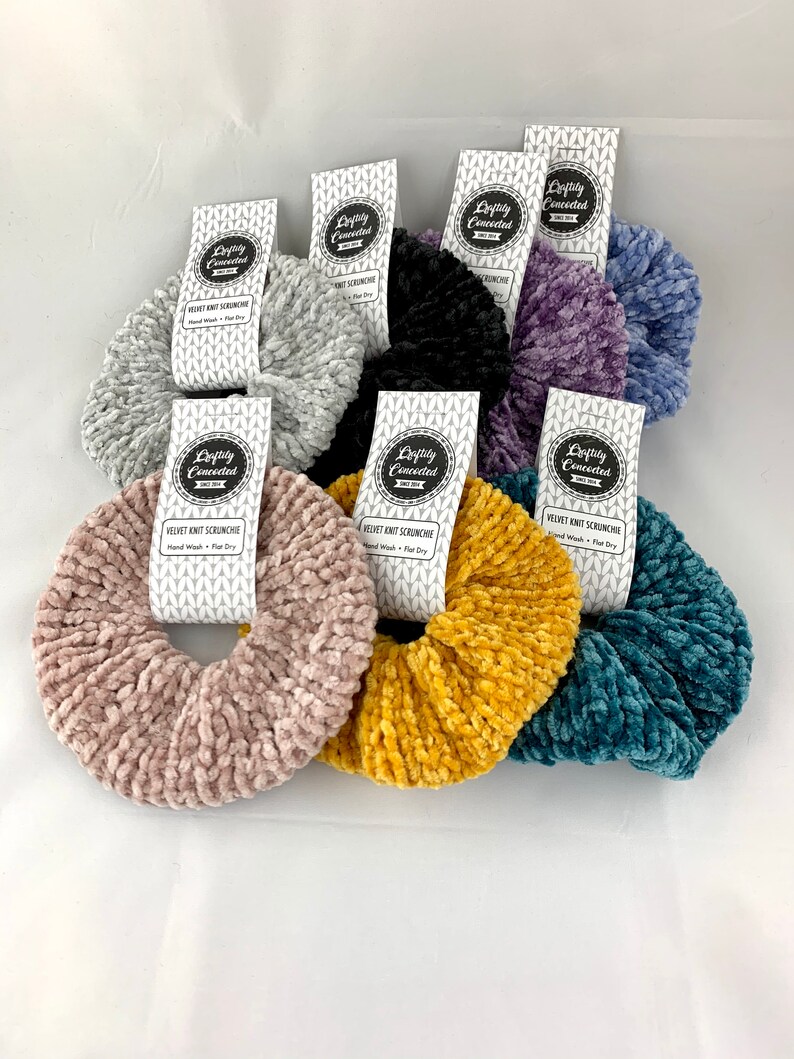 Velvet Knit Scrunchies Velvet Hair Ties Scrunchie Velvet Etsy