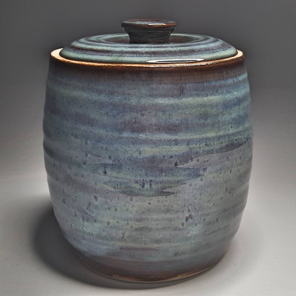 Ceramic Lidded Jar or Canister in Blue