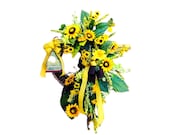 Mother 39 s Day Gift, Spring Wreath, Home Décor Front Door Décor, Spring Grapevine Wreath, Summer Grapevine Wreath, Sunflower Wreath