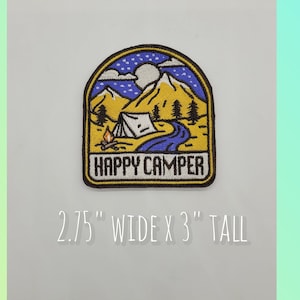 HAPPY CAMPER-patch Geborduurde keperpatch: opnaai- of opstrijkpatch