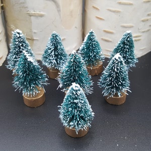 Mini Bottlebrush Trees (8) - Craft Supply Ornaments Dioramas Snow Globes