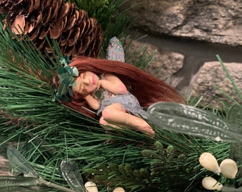 Evergreen Tiny Sleeping Fairy Art Doll, Collectible Fairies, Life-like Fairy, Gift For A Fairy Lover