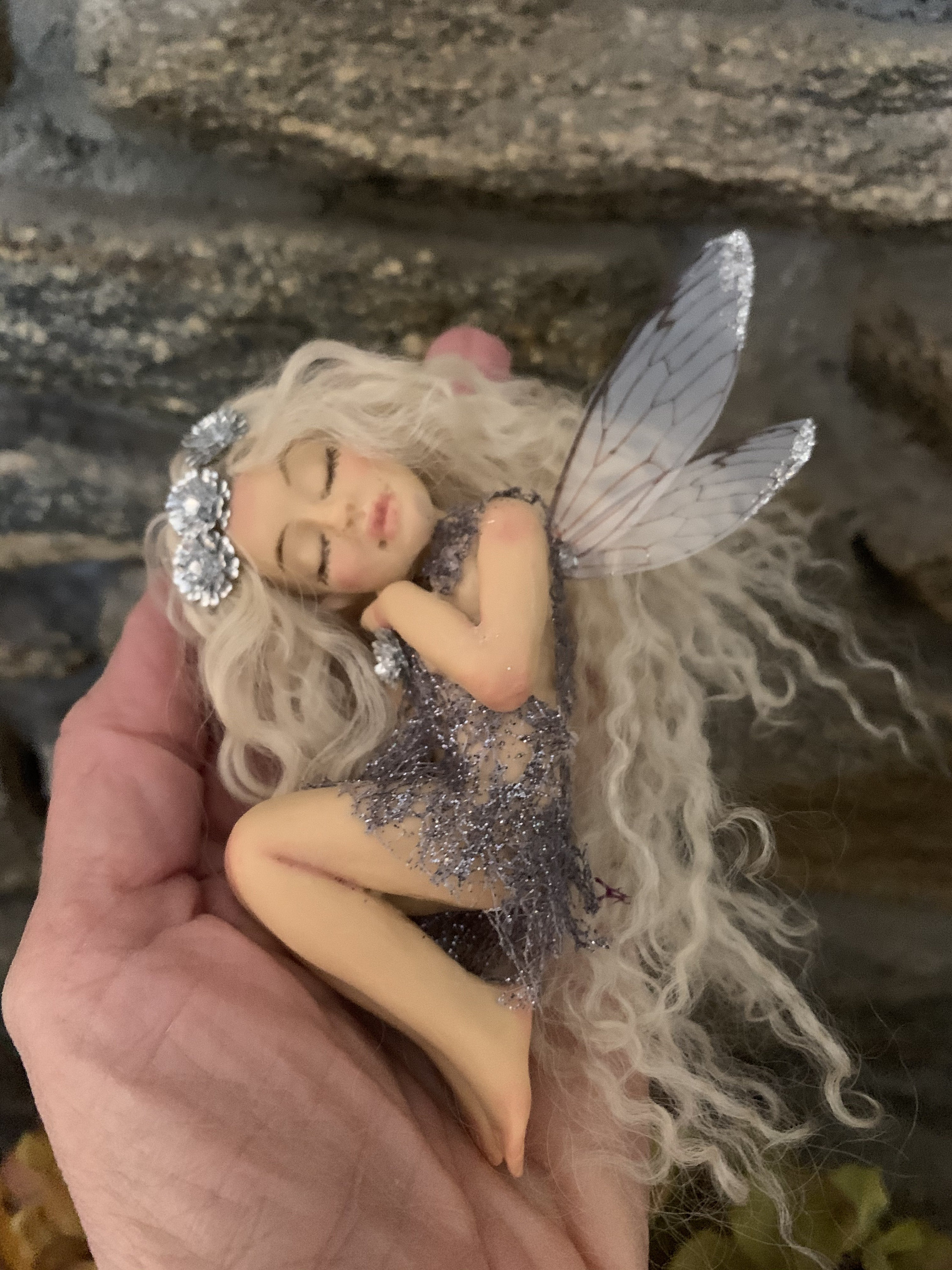 Tiny Fairy, Fairy, Sleeping Fairy, OOAK Fairy, Fairy Doll, Art Doll