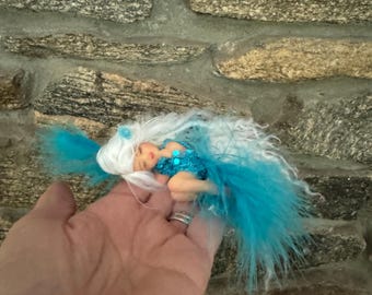 Peacock, Tiny Sleeping Fairy, Limited Collectible Fairy, Fairy Lover Gift, Gift for Her