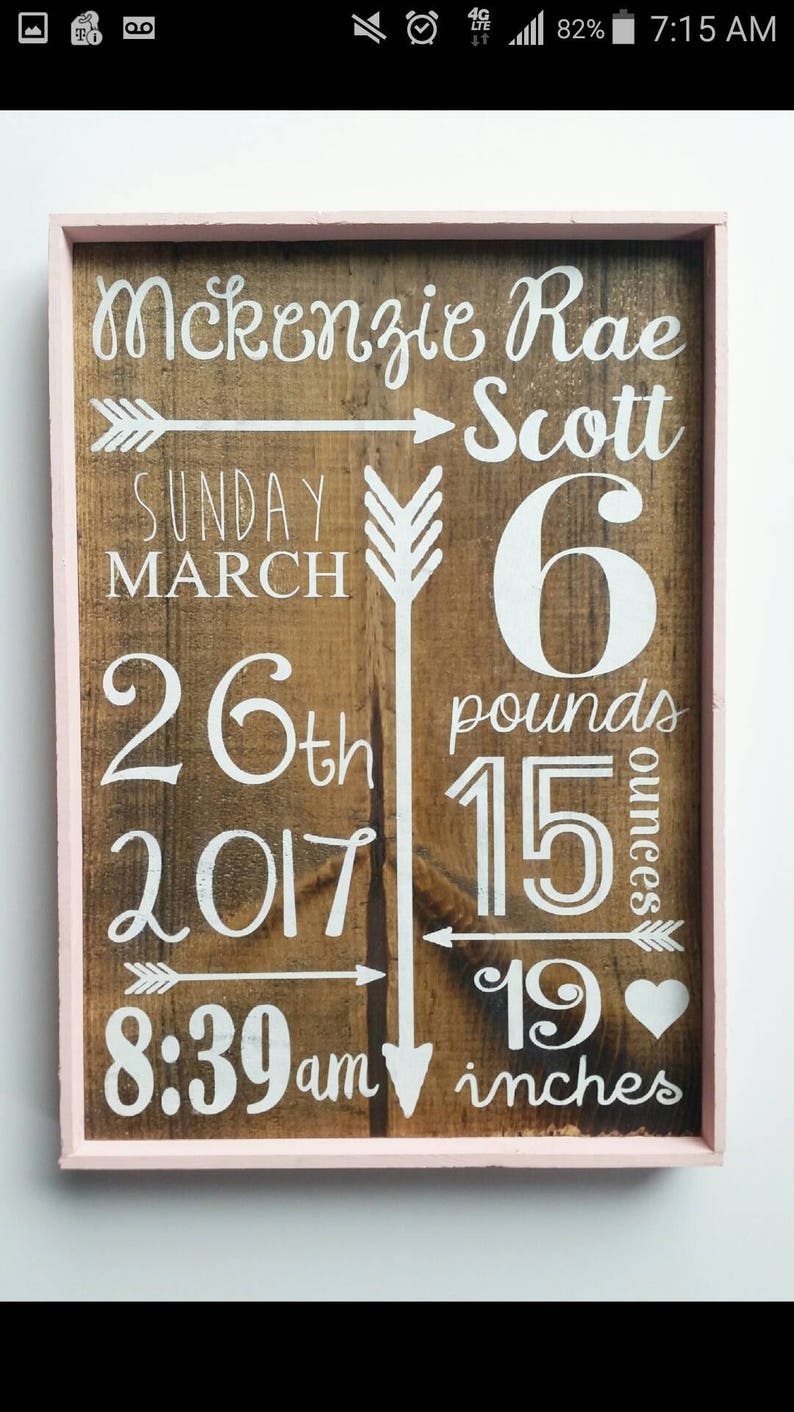 Birth Announcement Sign Framedbaby Shower Gift Etsy