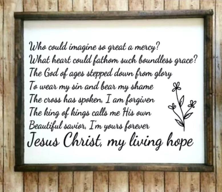 My living hope worship lyrics song sign Jesus Christian my Etsy