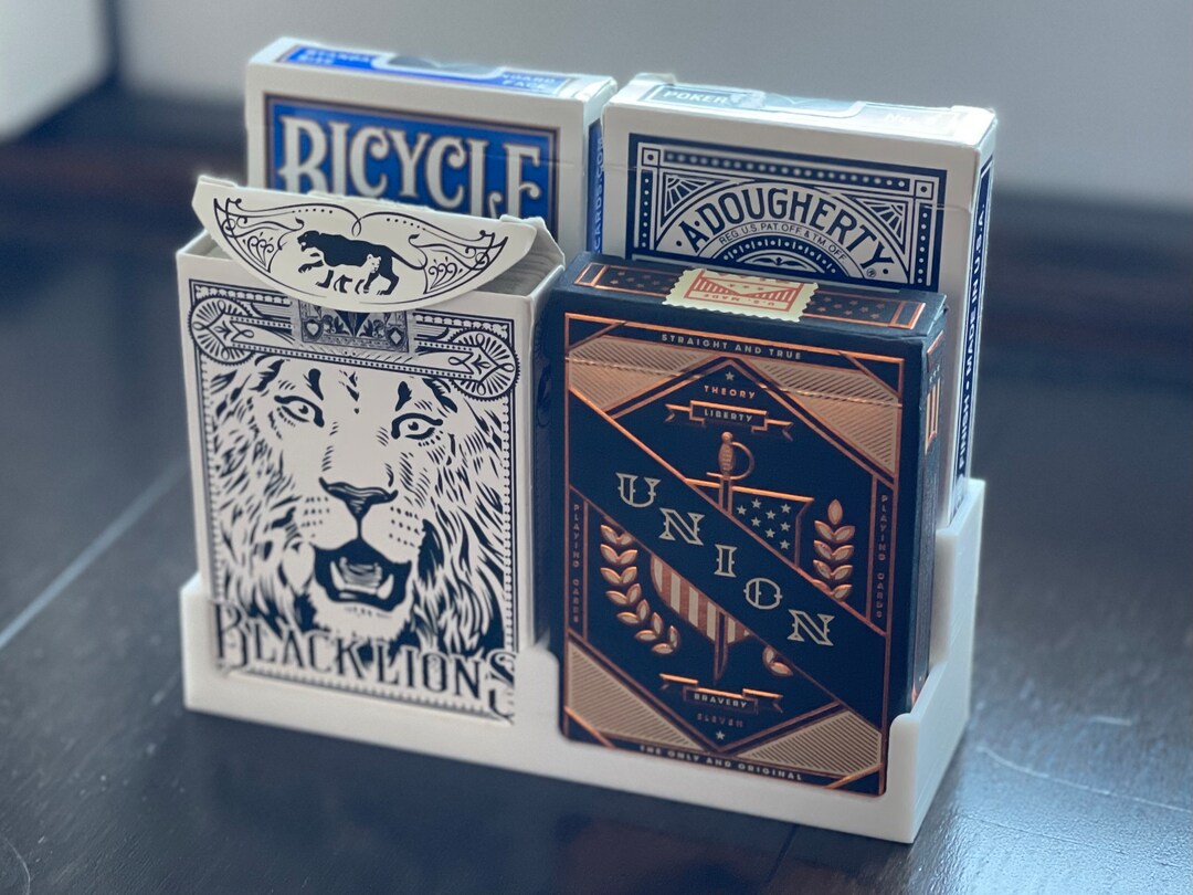 Deck Display 4 Deck Playing Card Display Stand Etsy