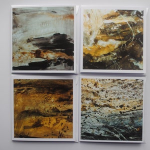 Pack de 4 tarjetas de felicitación en blanco con imágenes abstractas del Lake District inglés