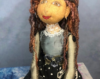 Josie's Cloth Art Dolls, Collectibles, one of a kind, handcrafted, flexible arms and legs, sculpted face