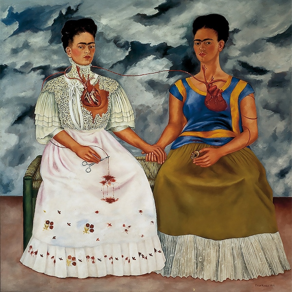 Frida Kahlo: Self portrait, The Two Fridas,  High Resolultion Digital Art Downloads