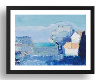 Mediterranean Landscape (1953) – Abstract Seascape by Nicolas de Staël (Framed Print)