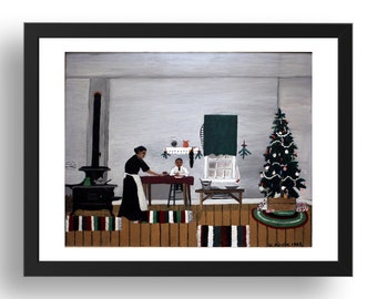 Christmas Morning (1945) by Horace Pippin, vintage African American art,  reproduction framed print