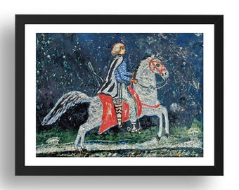 Iris Tree on a Horse by Dora Carrington, c.1920,  framed repro