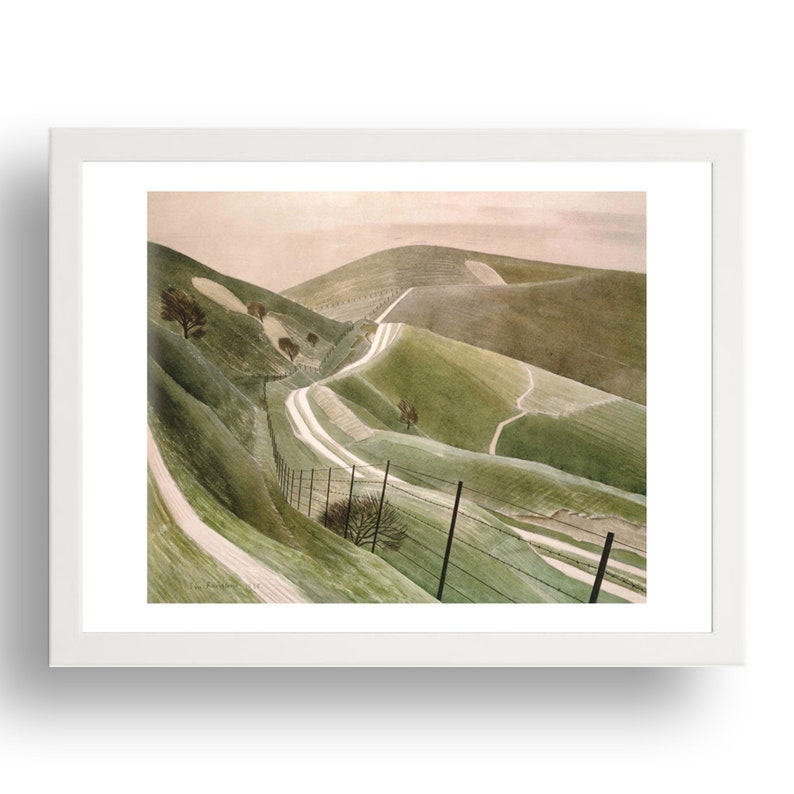Chalk Paths, 1935 by Eric Ravilious, Vintage Sussex Downs English ...