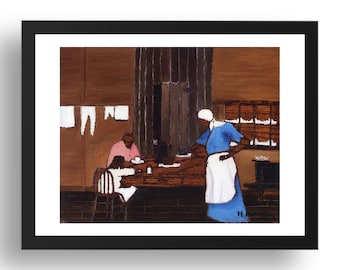 Supper Time (1940) by Horace Pippin, vintage African American art,  reproduction A0/A1/A2/A3/A4/A5 Poster Print