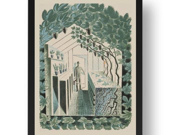 The Grape House 1936 by Eric Ravilious, vintage art,  reproduction A0/A1/A2/A3/A4/A5 sizes