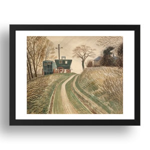 Caravans (1936), South Downs home and studio of artist and his wife Tirzah Garwood   by Eric Ravilious