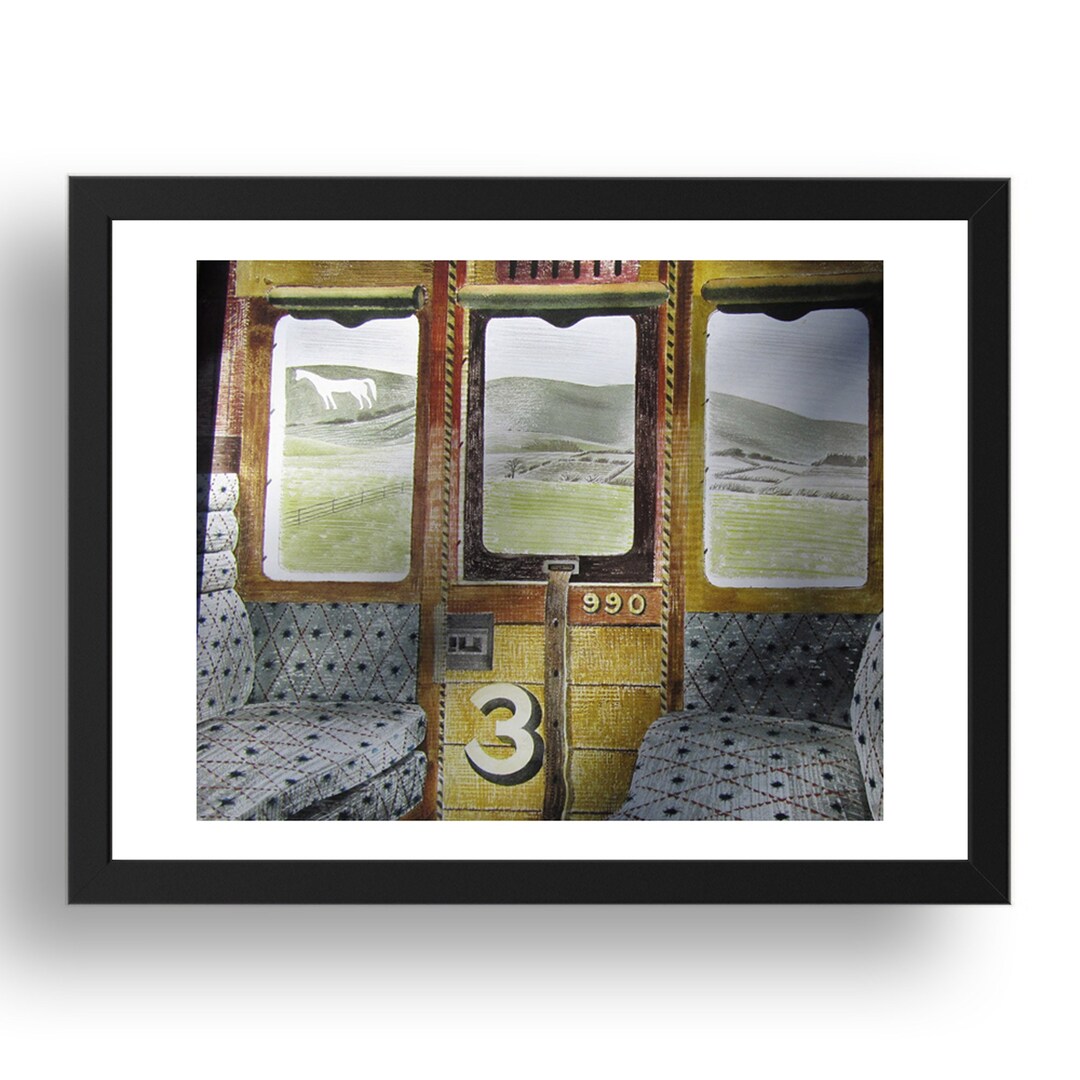 Train Landscape Ravilious Train Landscape (3rd Class Carriage, Salisbury Plain) Landscape by Eric ...