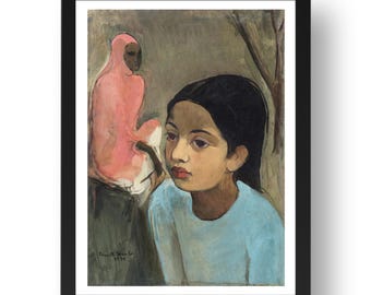 The Little Girl in Blue (1934) by Sikh Indian Jewish artist Amrita Sher-Gil