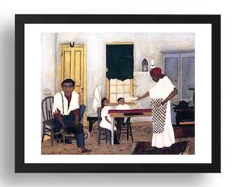 Sunday Morning Breakfast 1943 by Horace Pippin, vintage African American artwork, art poster print