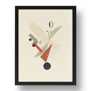 Globetrotter (In Time) from the Victory over the sun series, 1923 by El Lissitzy, vintage art, framed reproduction A0/A1/A2/A3/A4/A5 sizes