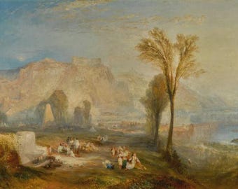 The Bright Stone of Honour (Ehrenbreitstein) and the Tomb of Marceau, from Byrons Childe Harold, 1835 by JMW Turner, print