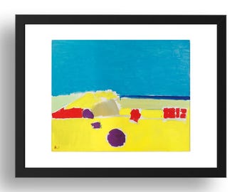 Plage a Agrigente  (Sicily, Italy), 1953 – Abstract Landscape- Seascape by Nicolas de Staël (Framed Print)