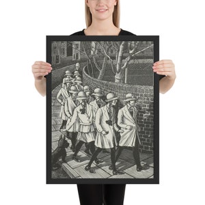 The Crocodile, 1929 (Schoolgirls, dog) by Tirzah Garwood-Ravilious, Framed  poster