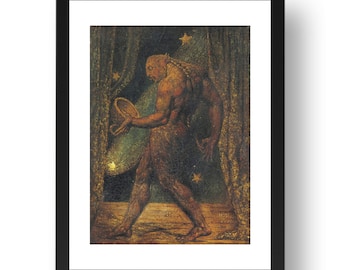 The Ghost of a Flea by William Blake, c1820, vintage English art,  framed reproduction