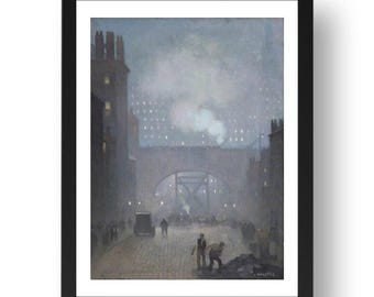 York Street Leading to Charles Street, Manchester UK 1913 by Pierre Adolphe Valette, French Impressionist Teacher of LS Lowry (Framed Print)