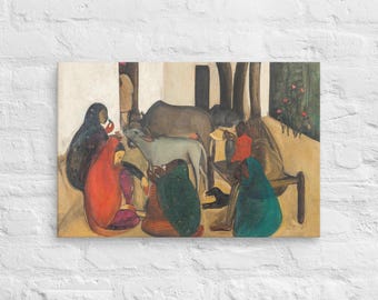 The Story Teller (1937) by Indian Jewish artist Amrita Sher-Gil, Canvas