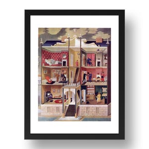 The Boarding House by Eric Ravilious, vintage  art, framed reproduction A0/A1/A2/A3/A4/A5 sizes