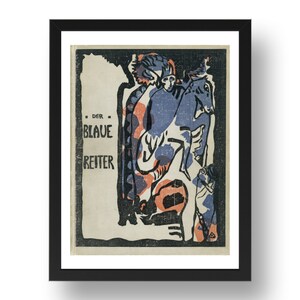 Wasilly Kandinsky y Franz Marc, exposición Der Blaue Reiter Arte vintage Póster