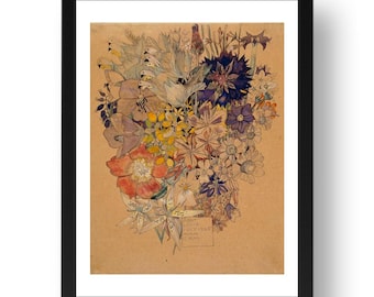Mixed Flowers (Mount Louis  Pyrénées 1925) by Charles Rennie Mackintosh and Margaret Macdonald Mackintosh, beautiful print