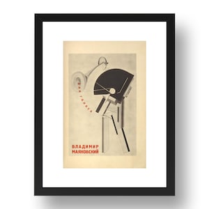 Vladimir Mayakovsky Annunciatore Dlia golosa (Per la voce) design del libro di El Lissitzy, arte suprematista russa d'epoca, stampa di poster classico