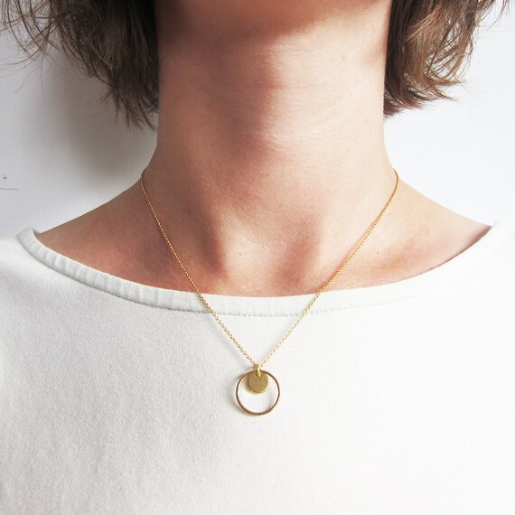 GOLDEN Coin Ring Necklace Brass Gold 