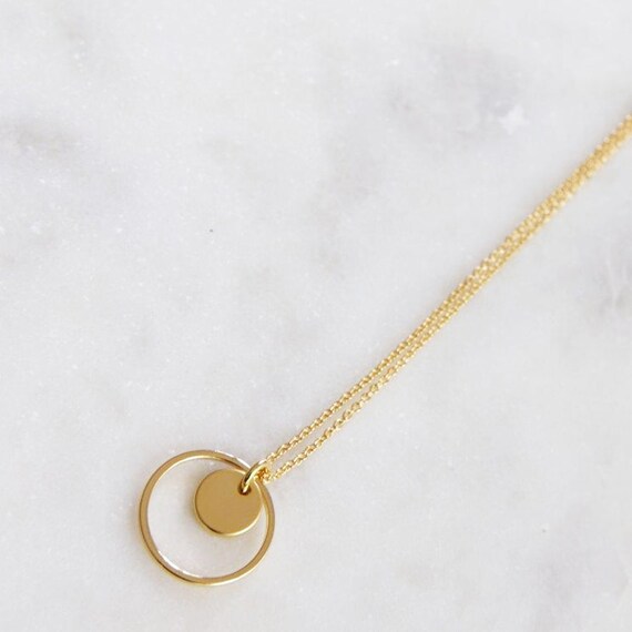 GOLDEN Coin Ring Necklace Brass Gold 