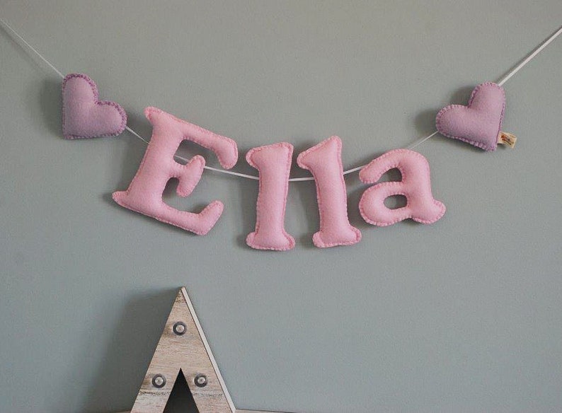 Nursery Decoration Felt Name Garland Large Felt Letters Etsy