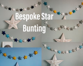 Nursery Bunting, your choice of colours, Star Heart Moon Sun bunting, nursery decoration, baby gift, matching name bunting, handmade in UK