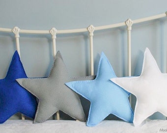 Star Cushion, Felt Star Cushion, Nursery decoration, Baby gift, Newborn baby gift, Nursery cushion, handmade to order in the UK