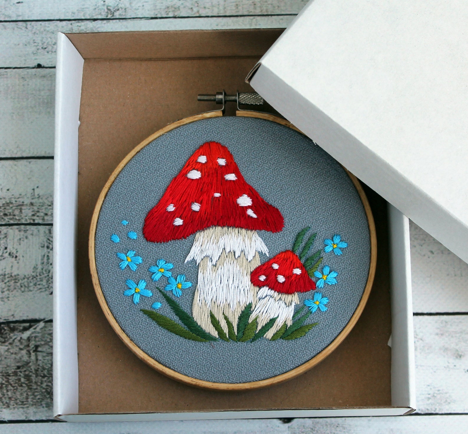 Cottagecore Decor Mushroom Embroidery Hoop Art Cottagecore Embroidery