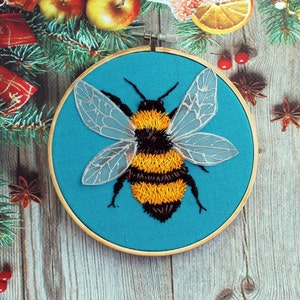 Cottagecore decor Bumble bee embroidery hoop art Cottagecore embroidery CUSTOM