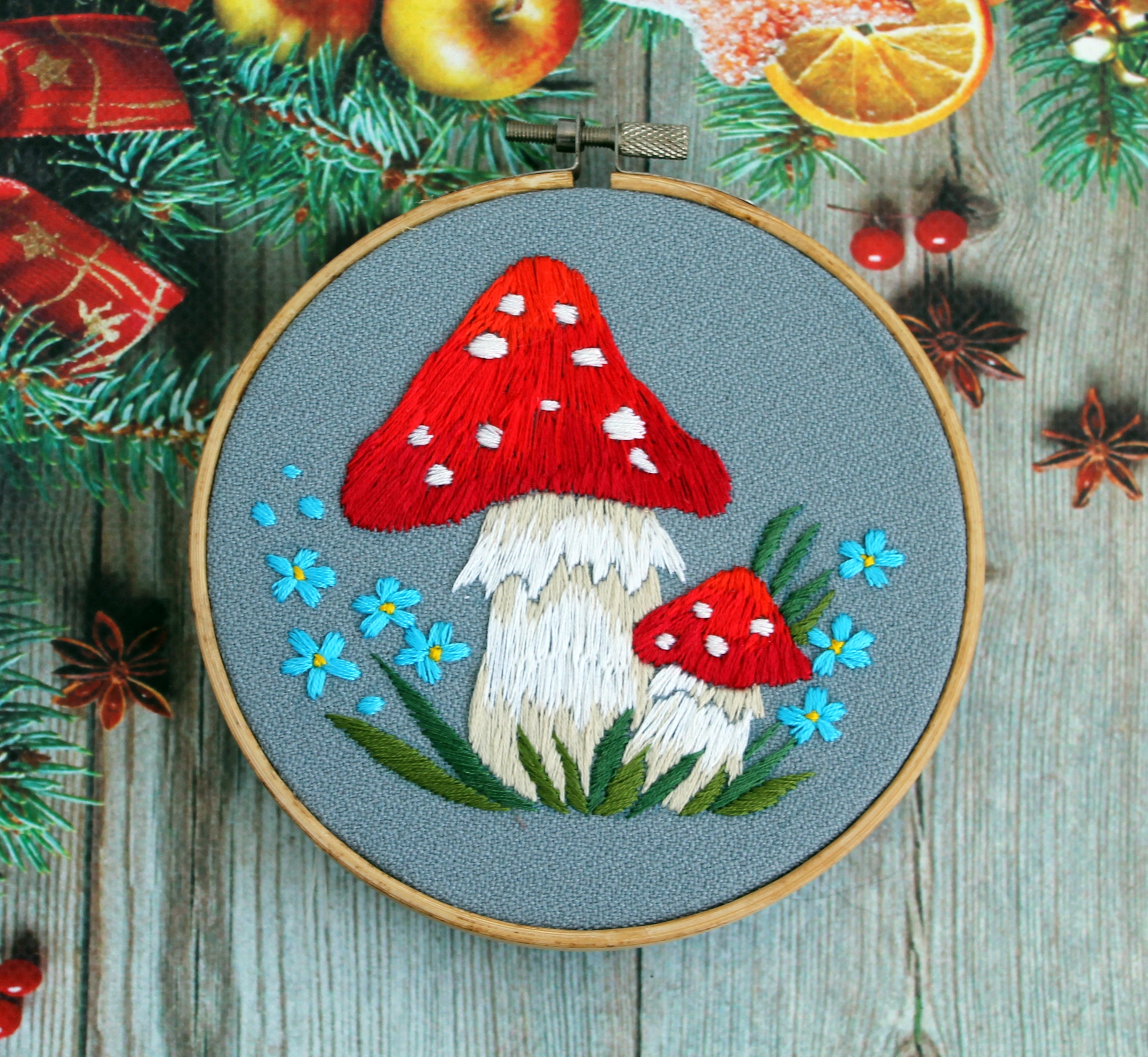 Cottagecore decor mushroom embroidery hoop art cottagecore  etsy