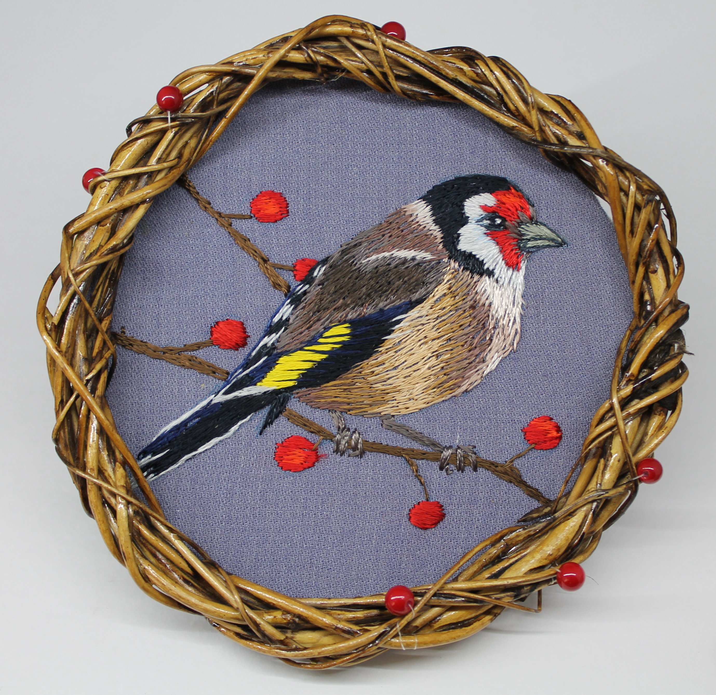Cottagecore decor embroidery hoop art finch bird cottagecore  etsy